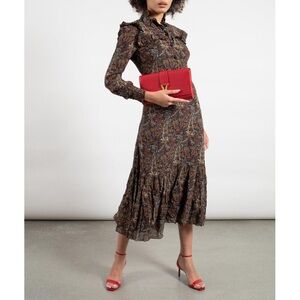 SAINT LAURENT PARIS Chic Long Sleeve Floral Dress MADE IN ITALY